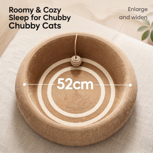 Woven Rope Cat Bed – Spacious Scratch-Resistant Nest for Cats