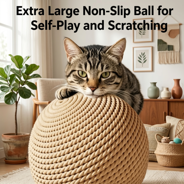 Oversized Sisal Cat Ball Toy – Scratching & Self-Play Toy