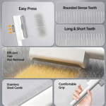 Self-Cleaning Pet Grooming Comb – One-Click Deshedding Tool for Cats & Dogs - Image 4